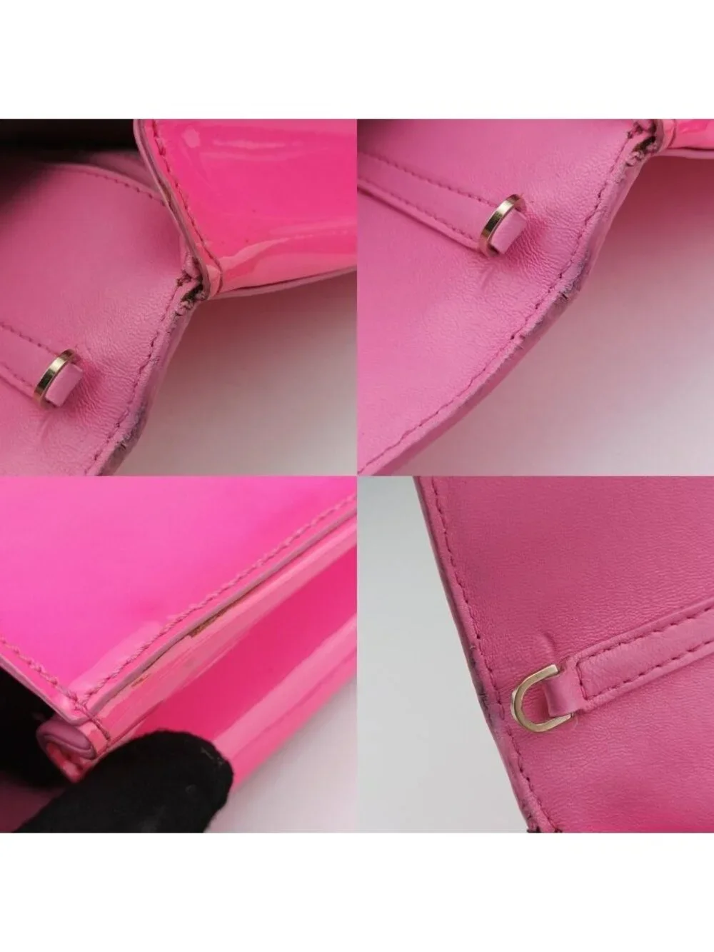 Versace Medusa Rose Red Patent Clutch Bag